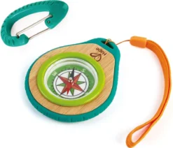 Hape E5575 Camper-Set, Kompass Und Karabiner Für Kinder, 2teilig, Nature Fun