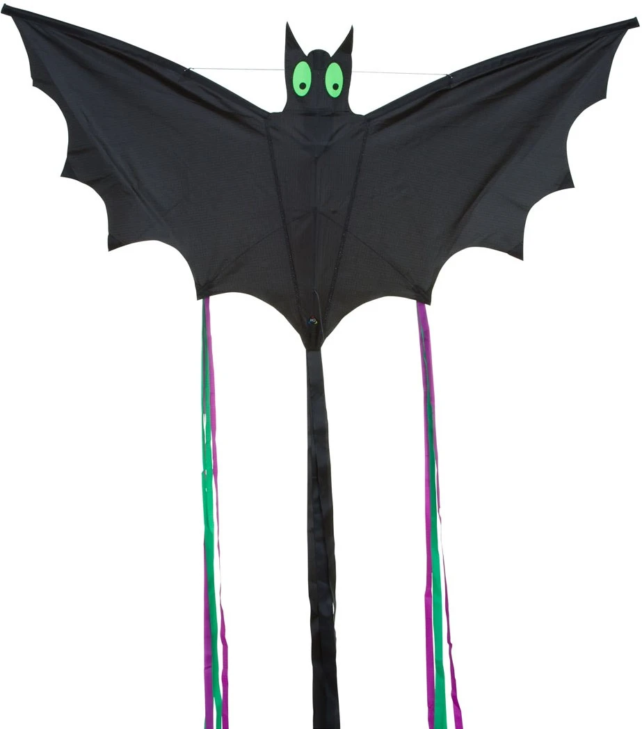 HQ 100040 - Bat Black "L", Kinderdrachen Einleiner, Ab 5 Jahren, 30x60cm, Inkl. 10kp Polyesterschnur 25m Auf Griff, 2-4 Beaufort 1 HQ 100040 - Bat Black "L", Kinderdrachen Einleiner, Ab 5 Jahren, 30x60cm, Inkl. 10kp Polyesterschnur 25m Auf Griff, 2-4 Beaufort