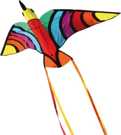 HQ 106522 - Tropical Bird Kinderdrachen Einleiner, Ab 5 Jahren, 75x150cm, Inkl. 17kp Polyesterschnur 40m Auf Spule, 2-5 Beaufort