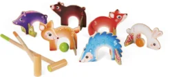 Janod J03207 Krocket-Spiel Aus Holz Mit Waldtieren, Spiel Für Den Außenbereich, Für Kinder Ab 3 Jahren, Mehrfarbig