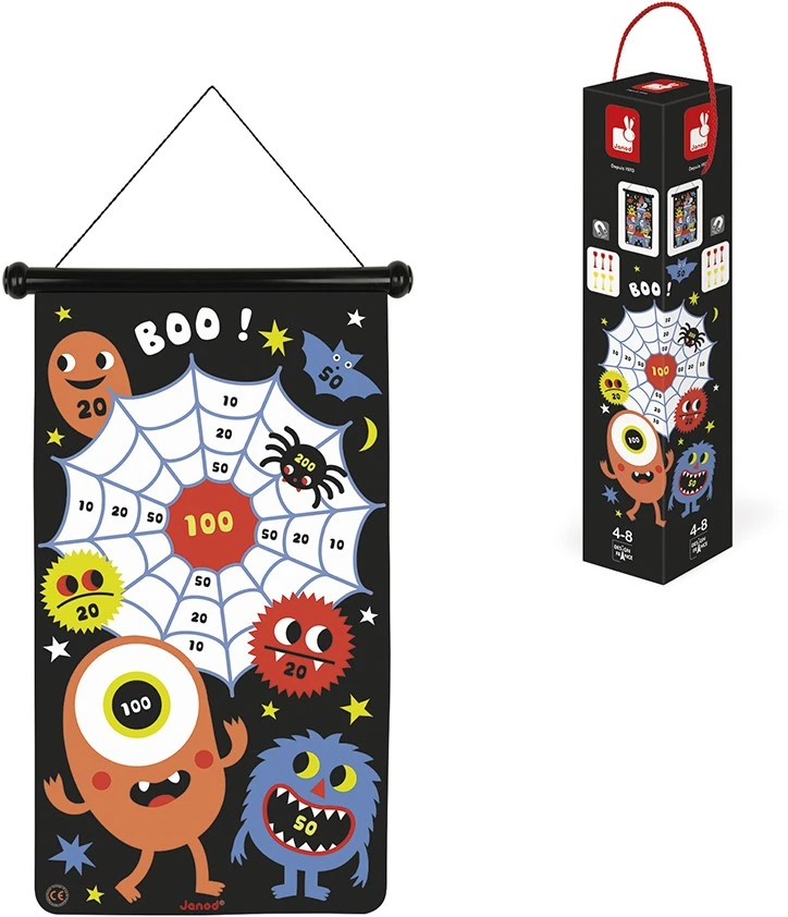 Janod - Magnetisches Dartspiel Mit Monster-Motiv, Doppelseitig, Geschicklichkeitsspiel, Zum Erlernen Von Agilität Und Konzentration, 6 Pfeile, Ab 4 Jahren, J02076 2 Janod - Magnetisches Dartspiel Mit Monster-Motiv, Doppelseitig, Geschicklichkeitsspiel, Zum Erlernen Von Agilität Und Konzentration, 6 Pfeile, Ab 4 Jahren, J02076 – Bild 2
