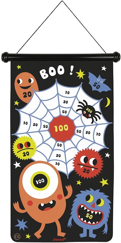 Janod - Magnetisches Dartspiel Mit Monster-Motiv, Doppelseitig, Geschicklichkeitsspiel, Zum Erlernen Von Agilität Und Konzentration, 6 Pfeile, Ab 4 Jahren, J02076 1 Janod - Magnetisches Dartspiel Mit Monster-Motiv, Doppelseitig, Geschicklichkeitsspiel, Zum Erlernen Von Agilität Und Konzentration, 6 Pfeile, Ab 4 Jahren, J02076