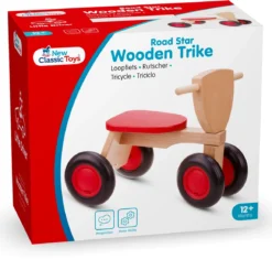 New Classic Toys® Neu Classic Toys Road Star Holz 4-Rad-Balance Fahrrad - Rot -SportX Verkäufe new classic toys road star houten 4 wieler loopfiets rood