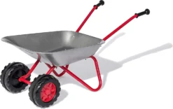 Rolly Toys Stevige Kruiwagen Metaal Grijs & Rood Met Dubbel Wiel