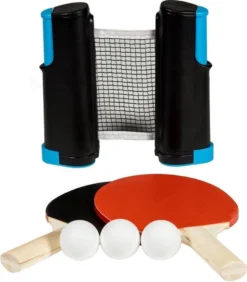 SPORTX Oprolbare Tafeltennisnet + 2bats **