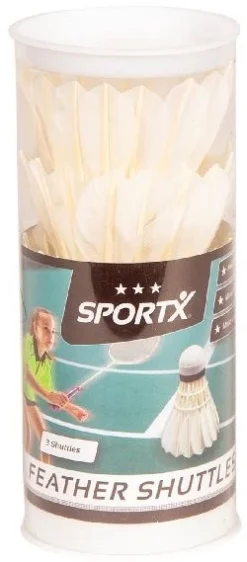 SportX Shuttle Feathers Weiß 3 In Tube -SportX Verkäufe sportx shuttle feathers weiss 3 in tube 3