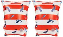 Swim Essentials Red-White Whale - Inflatable Swimming Armbands 2-6 Years