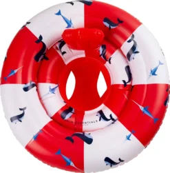 Swim Essentials Red-white Whale Life Buoy Printed Baby Swimseat 0-1 Year