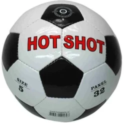 Voetbal HOT-SHOT Wit/zwart Glans Mt.5